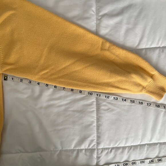 Nautica Y2K Mens Pullover Sweater 100% Cotton Yellow With Dark Stripe XL - Picture 5 of 7